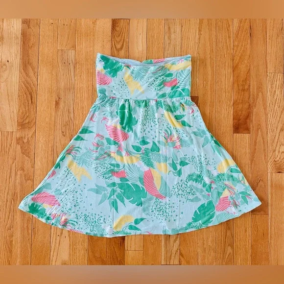 Forever New Australia floral green strapless dress size AU 8 / US 0 - Picture 2 of 5